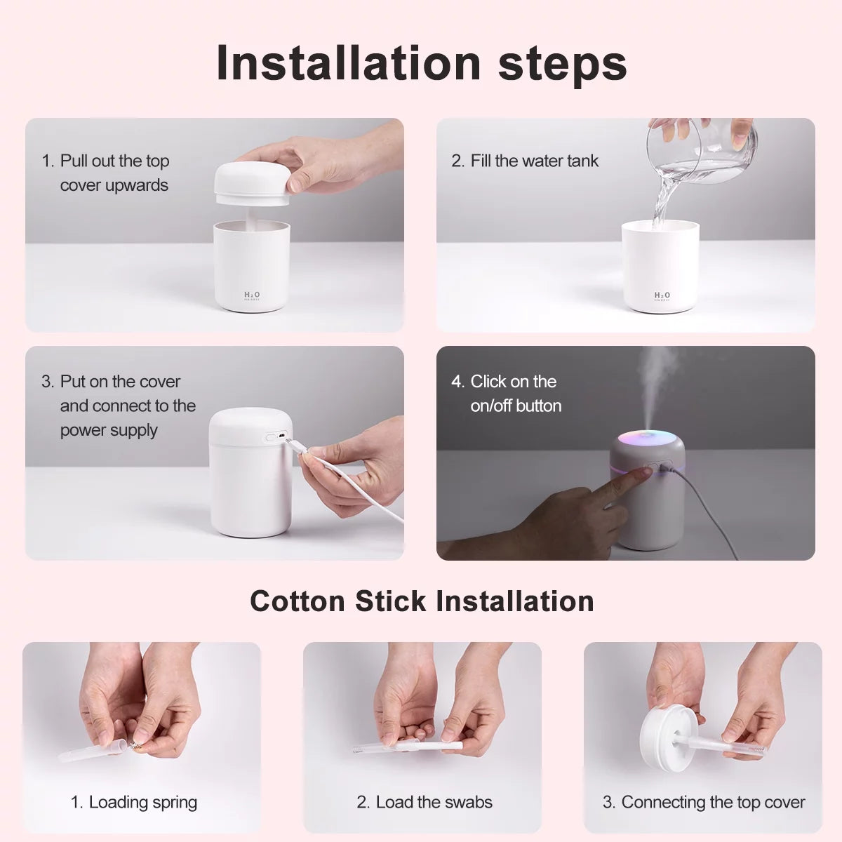 Compact 300ml Colorful USB Cool Mist Humidifier for Car - Perfect Personal Air Moisturizer!