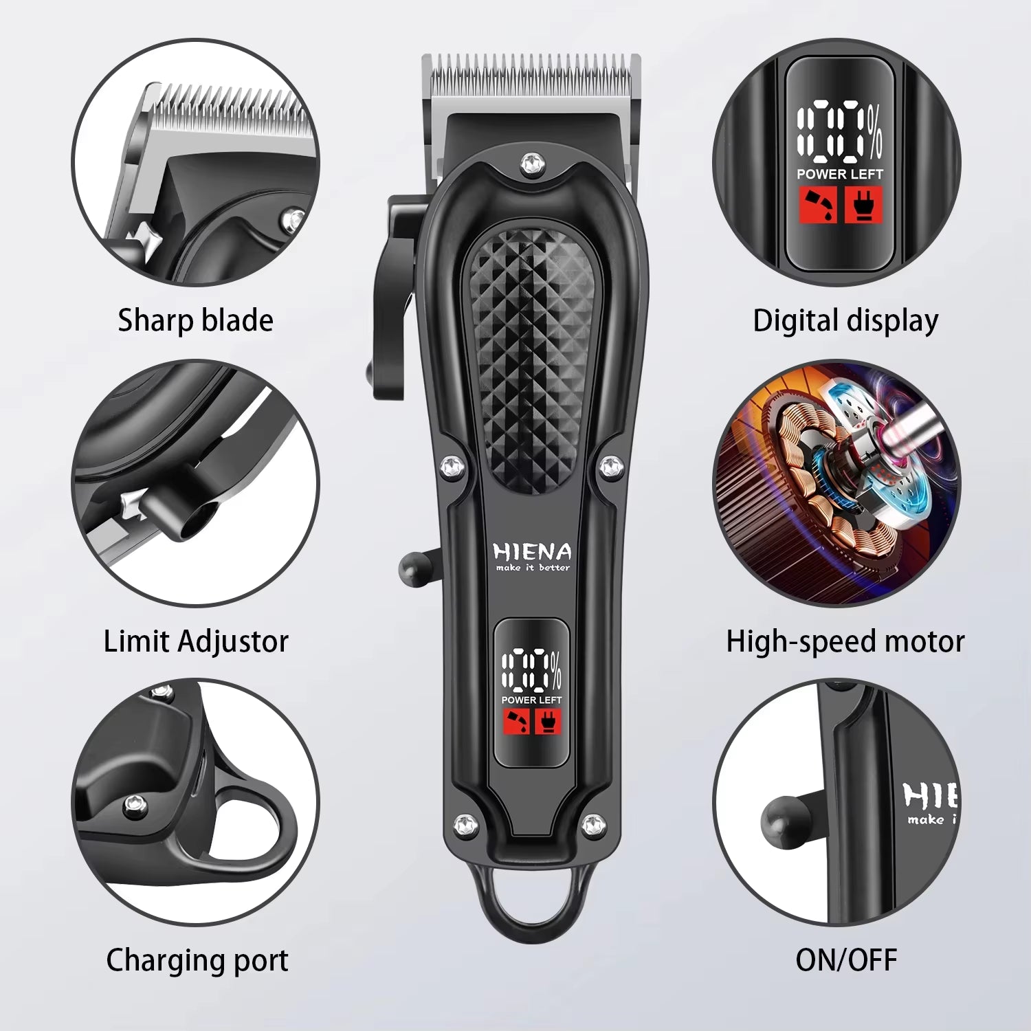 Hair Cutting Machine Kit Professional Portable Electric Cordless Hair Beard Trimmer Barber Shop Hair Clipper Shaving Razor