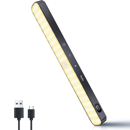 Motion Sensor Cabinet Warm Light Battery Display 60 LED Touch Light Bar Wireless Rechargeable Battery Night Light